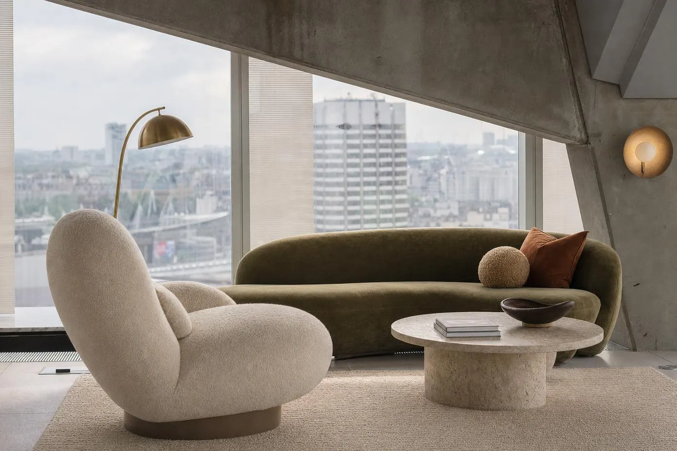 Style Contemporain : salon avec vue